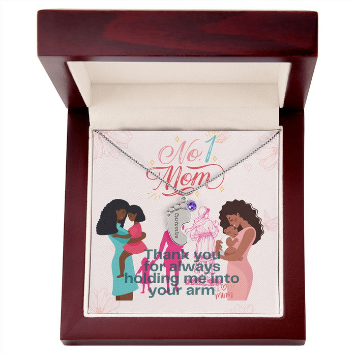 # 1. MOM -Beautiful Bond-Baby Feet Necklace with Birthstone❤️