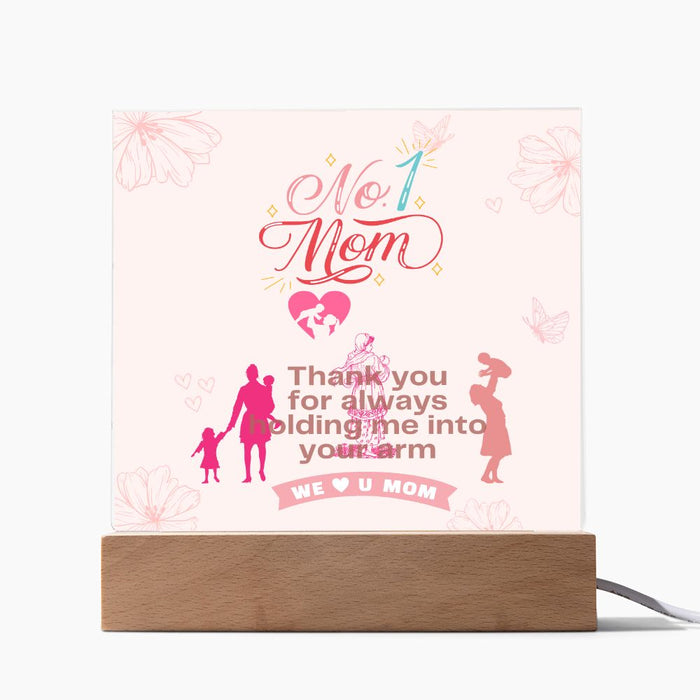 # 1 MOM -Thank You-Square Acrylic Plaque! ❤️