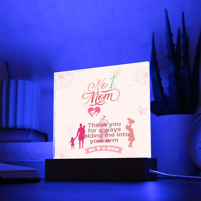 # 1 MOM -Thank You-Square Acrylic Plaque! ❤️