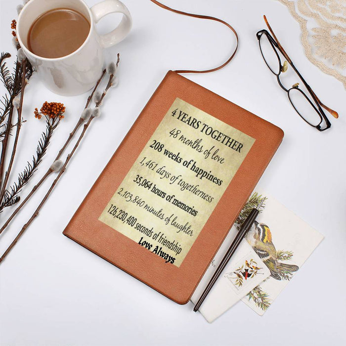 4 Years Together-Best Gift-Graphic Leather Journal-