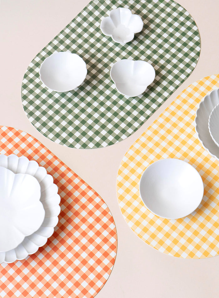 6XS Studio Gingham Placemat, Yellow