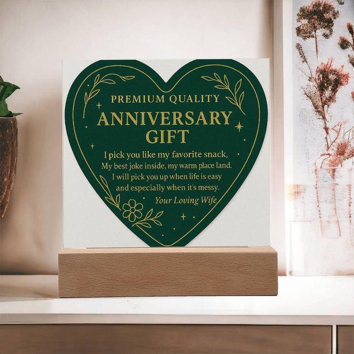 Anniversary Gift for Husband - Romantic Acrylic Plaque - Love Keepsake