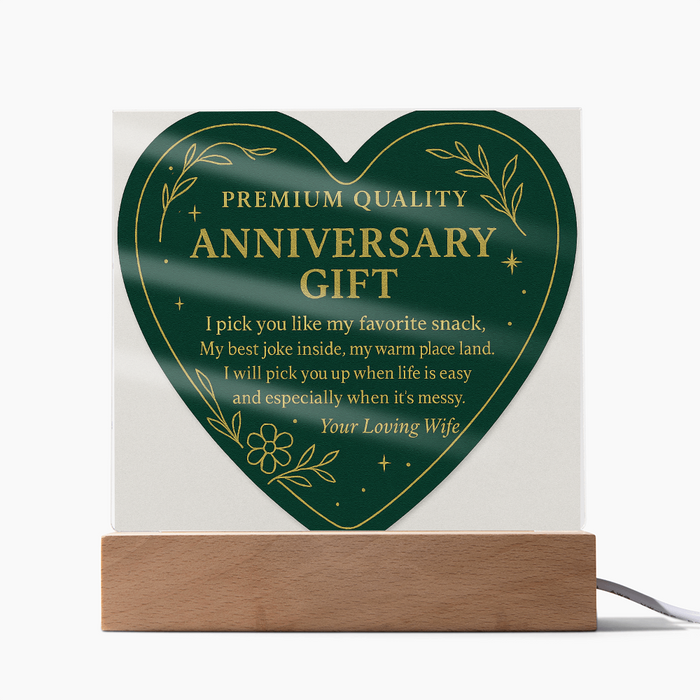 Anniversary Gift for Husband - Romantic Acrylic Plaque - Love Keepsake