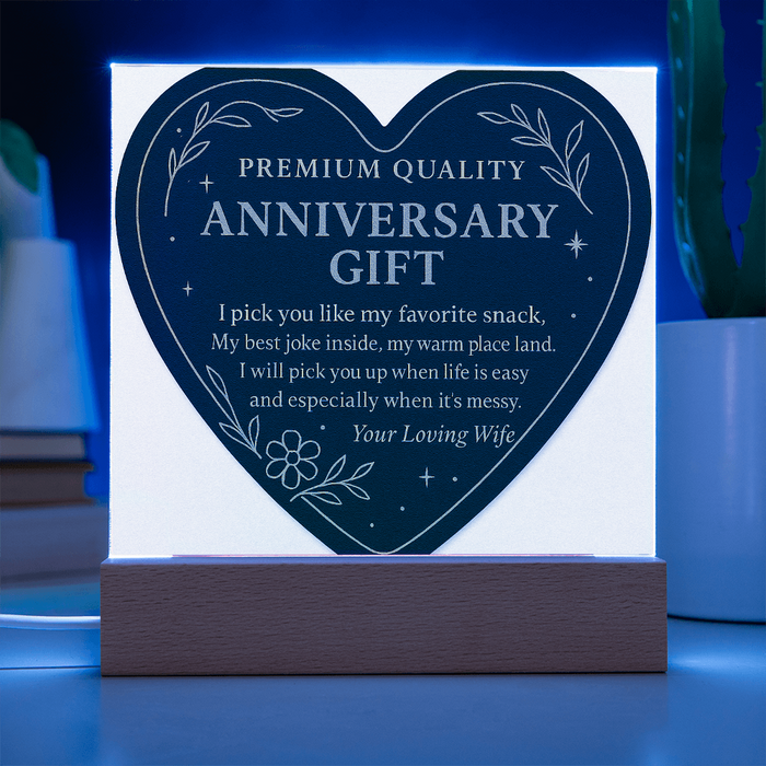 Anniversary Gift for Husband - Romantic Acrylic Plaque - Love Keepsake