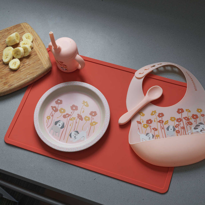 Bamboo Mini Plate | Puppies & Poppies