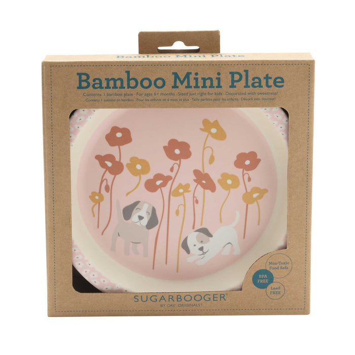 Bamboo Mini Plate | Puppies & Poppies