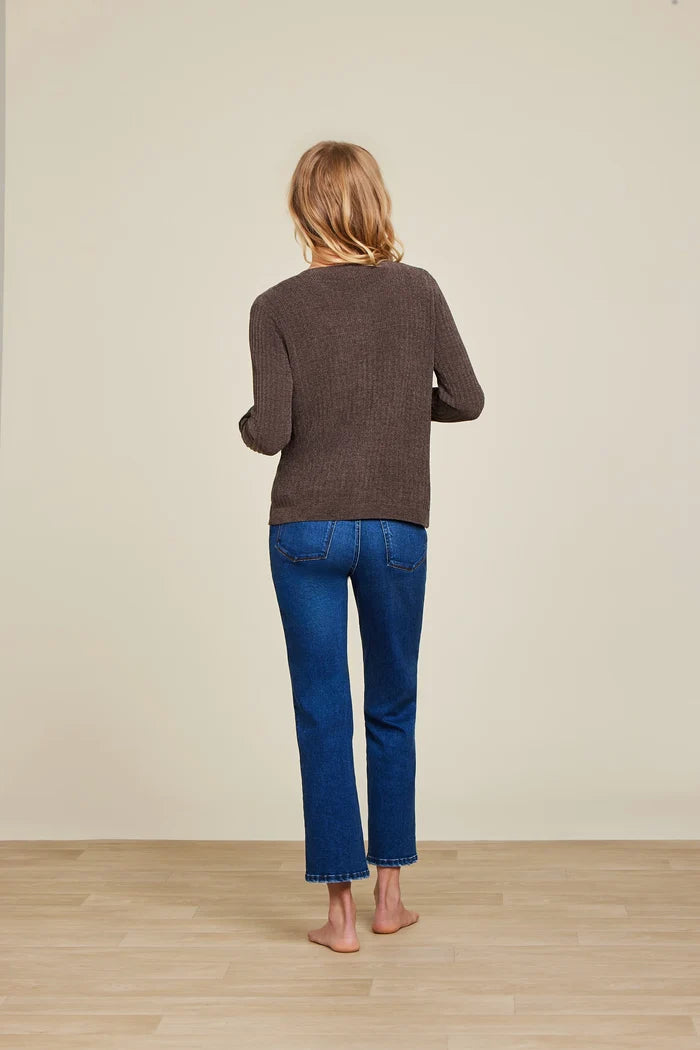 Barefoot Dreams - CozyChic Ultra Lite® Ribbed Button Cardigan - Java - Findlay Rowe Designs
