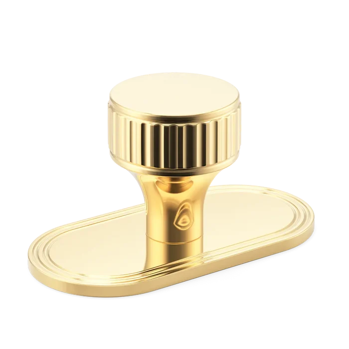Barwick Ridged Cabinet Knob with Backplate By Armac Martin