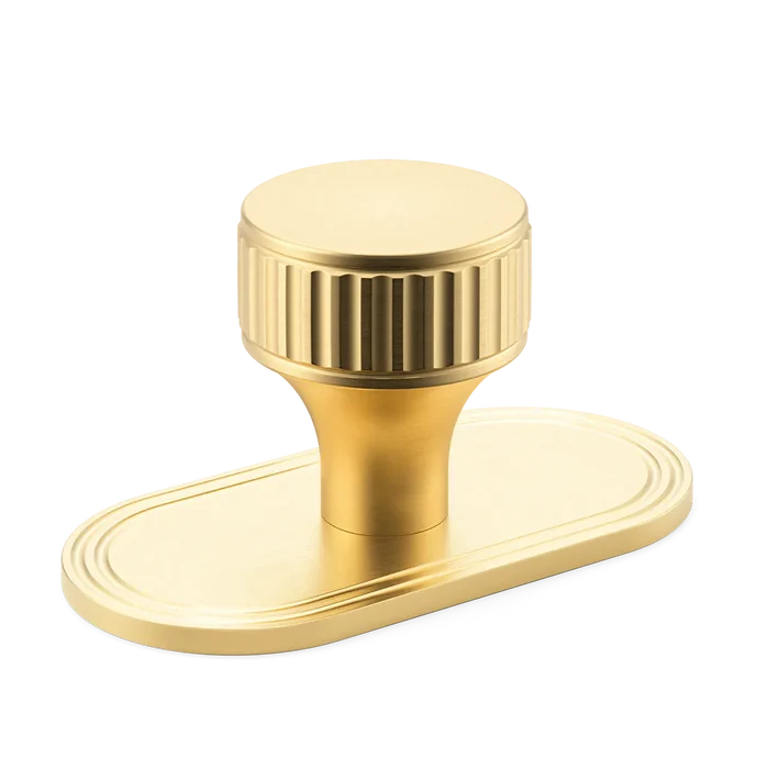 Barwick Ridged Cabinet Knob with Backplate By Armac Martin