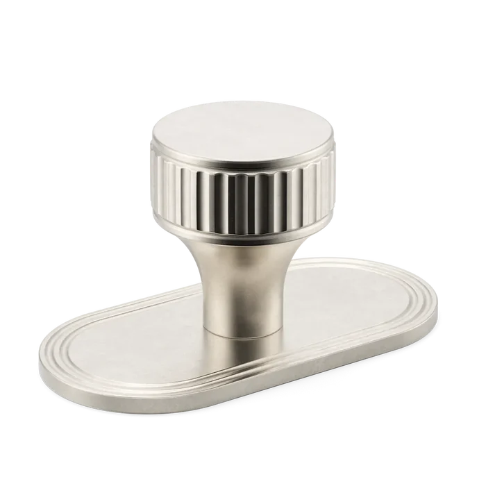 Barwick Ridged Cabinet Knob with Backplate By Armac Martin