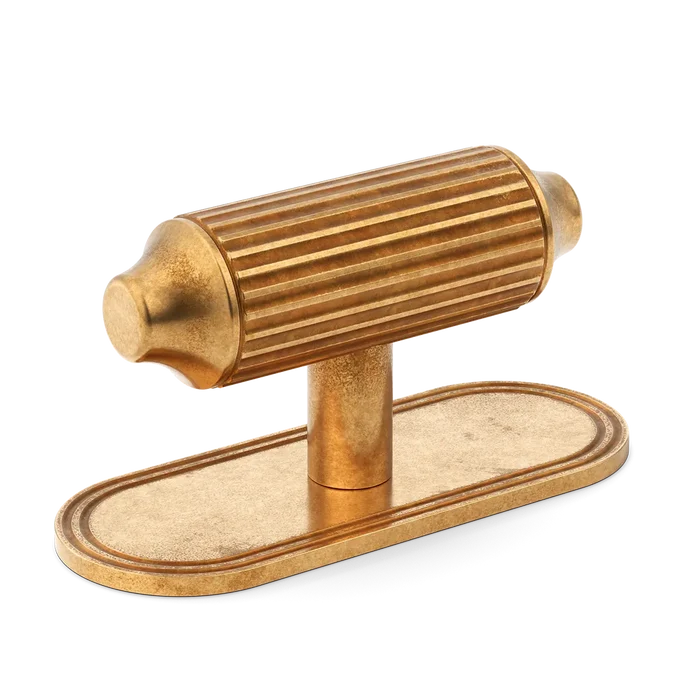 Barwick Ridged T-bar Handle with Backplate By Armac Martin