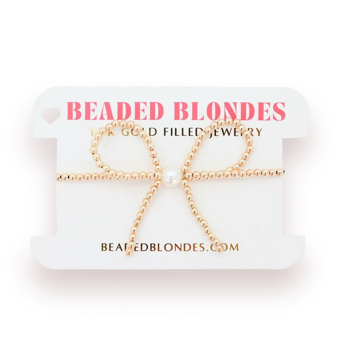 Beaded Blondes - Bracelet - Bow - Gold - Findlay Rowe Designs