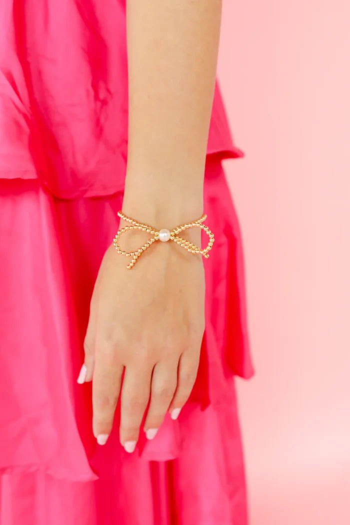 Beaded Blondes - Bracelet - Bow - Gold - Findlay Rowe Designs