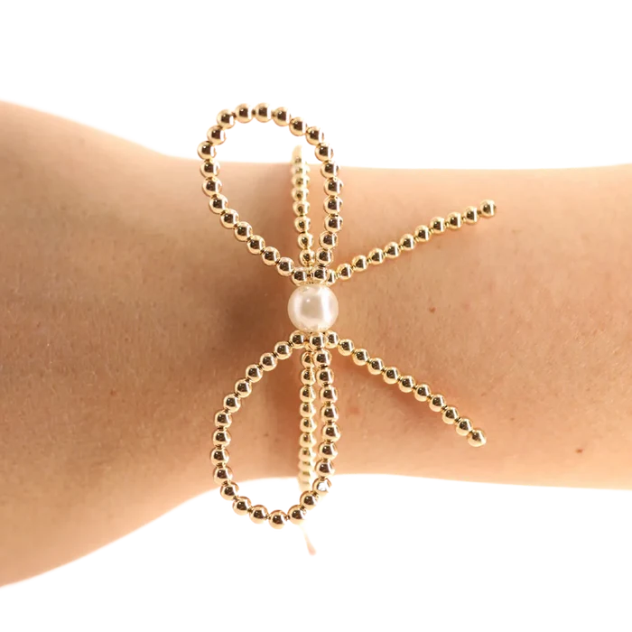 Beaded Blondes - Bracelet - Bow - Gold - Findlay Rowe Designs