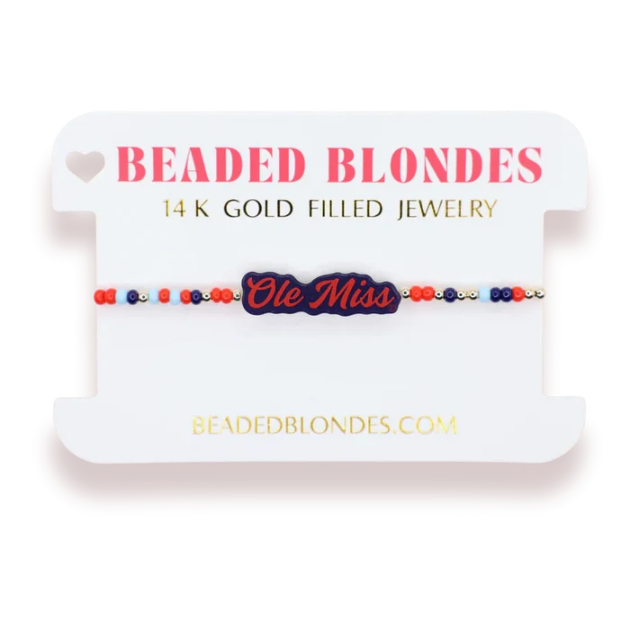 Beaded Blondes - Bracelet - Collegiate Charm - On Color - Findlay Rowe Designs