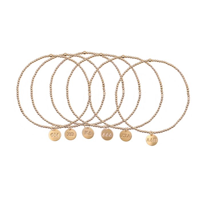 Beaded Blondes - Bracelet - Gold - Sorority Charm - Findlay Rowe Designs