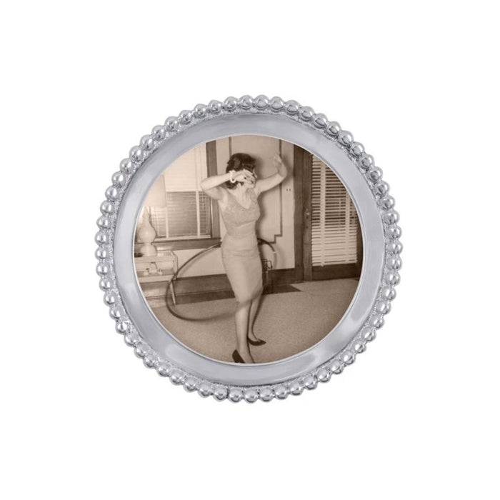 Beaded Round Frame-Photo Frames-|-Mariposa