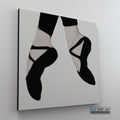 Black Ballet Shoes Wall Art Home Decor, 100% Oil Painting on Canvas