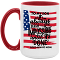 Black White W/Flag 15oz. Accent Mug