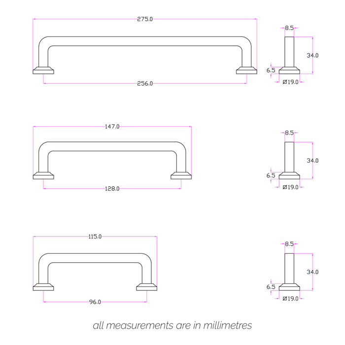 Bronte Handle - Satin Nickel By Hepburn - Entry - Point - B256SN - Hepburn Hardware