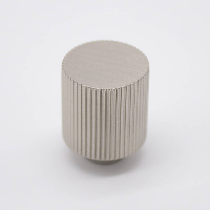 Brushed Nickel Fluted Knob - Rhea - Manovella - Entry - Point - CABRHE20BN - Manovella