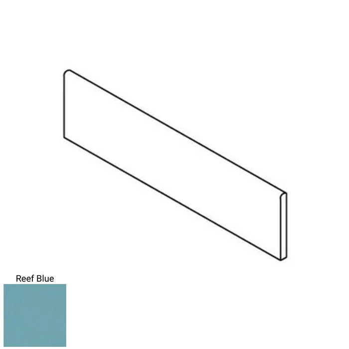 Bullnose Tile Delight Reef Blue 3''x10'' Glossy can be used to finish the edge of the backsplash, bathroom, or shower wall