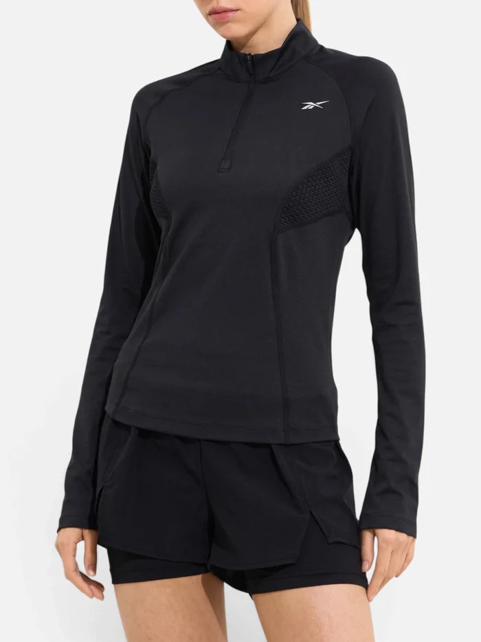 Buzo Mujer Reebok Running 1/4 Zip - Night Negro
