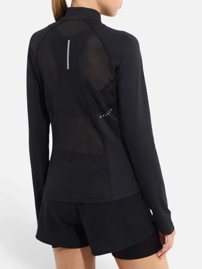 Buzo Mujer Reebok Running 1/4 Zip - Night Negro