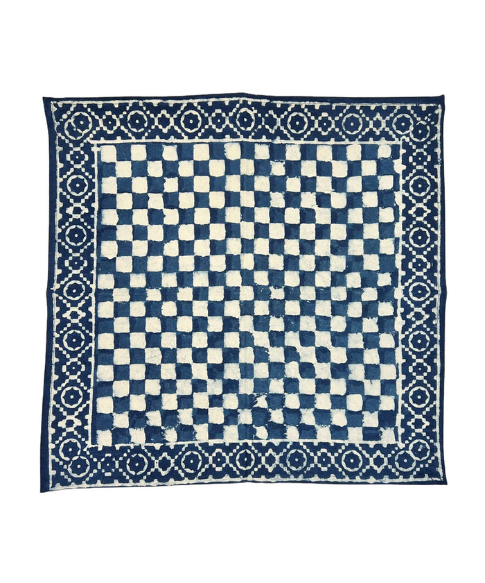 Cabana Napkin, Indigo Check. Set of 8