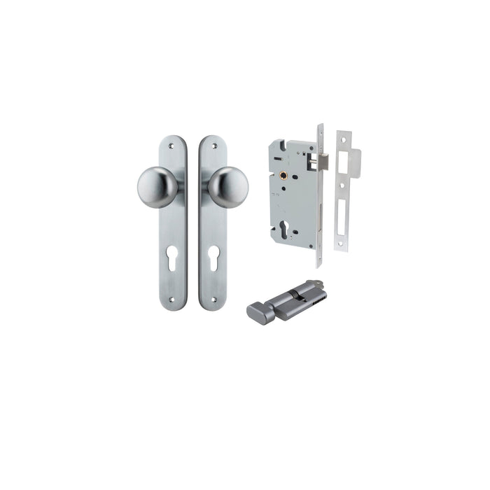 Brushed Chrome / Key/Turn Entrance Kit (Lock & Key Cylinder Included)