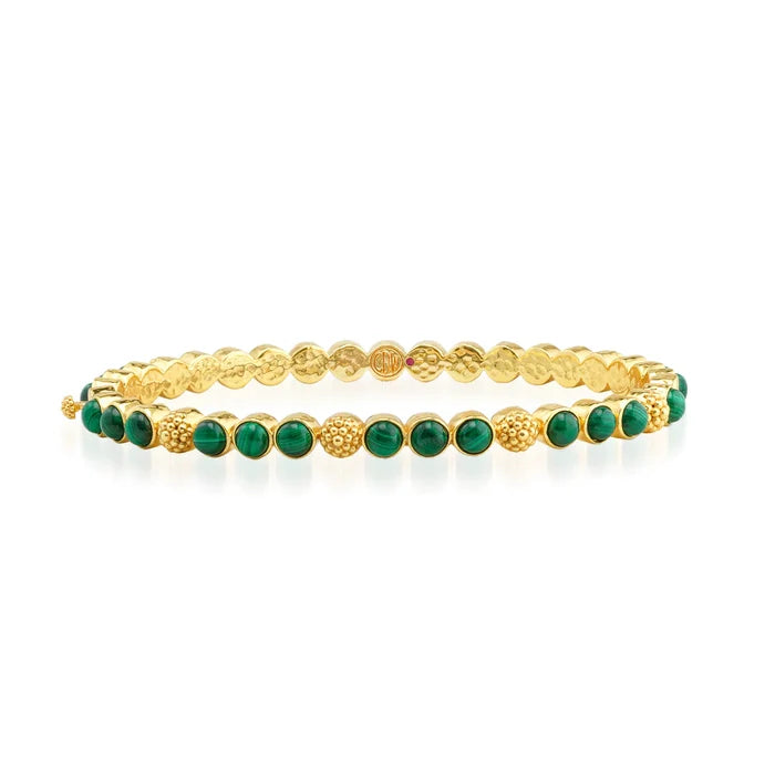 Capucine de Wulf - Bracelet - Berry Gem Petite Hinged Bangle - Malachite - Findlay Rowe Designs