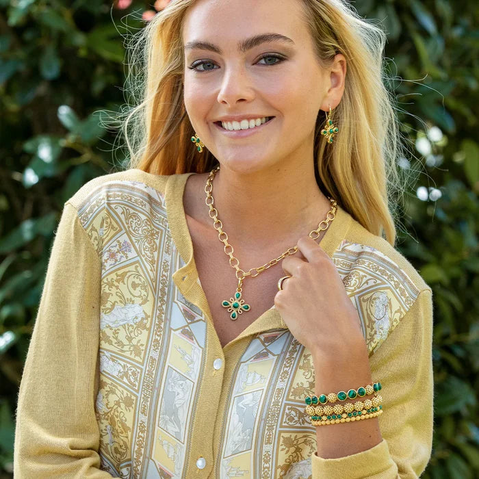 Capucine de Wulf - Bracelet - Berry Gem Petite Hinged Bangle - Malachite - Findlay Rowe Designs