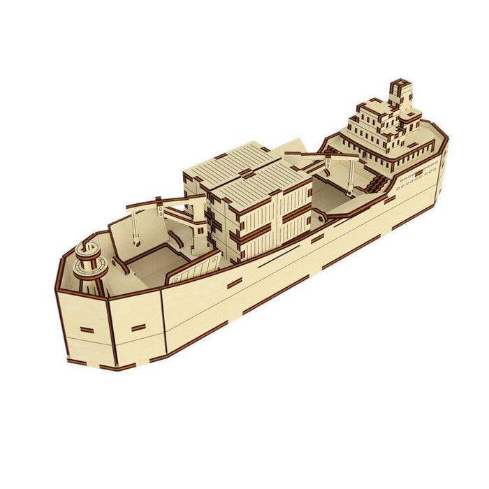 Cargo Ship with Movable Cranes, Opening Hatches and Containers - Glowforge