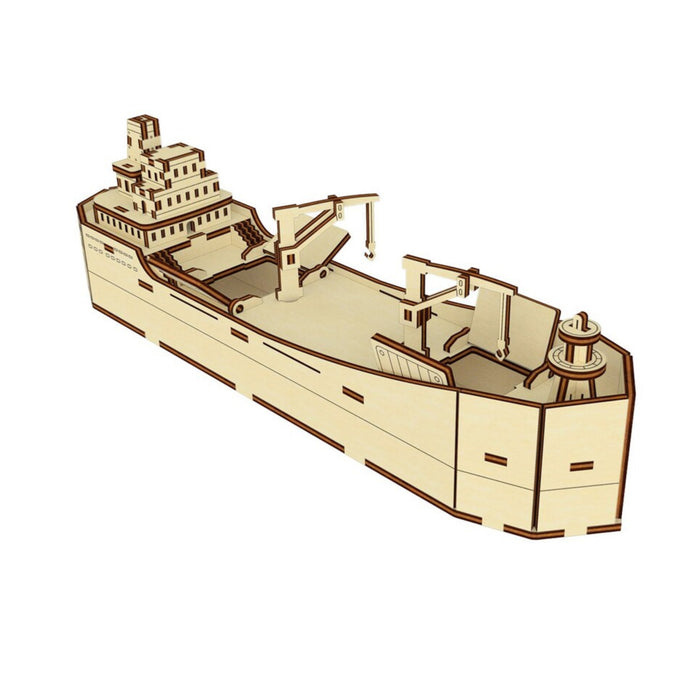 Cargo Ship with Movable Cranes, Opening Hatches and Containers - Glowforge