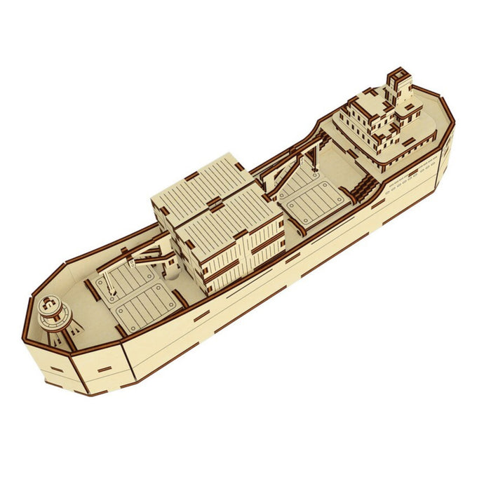 Cargo Ship with Movable Cranes, Opening Hatches and Containers - Glowforge