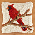 Chandler 4 Corners 14" Hooked Pillow, Cardinal