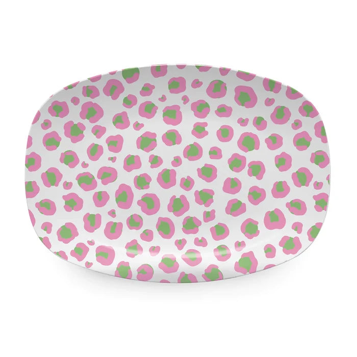 Cheetah Pink and Green Platter