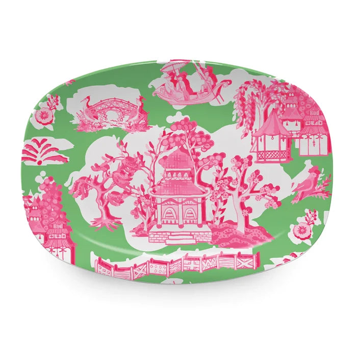 Chinoiserie Green Platter