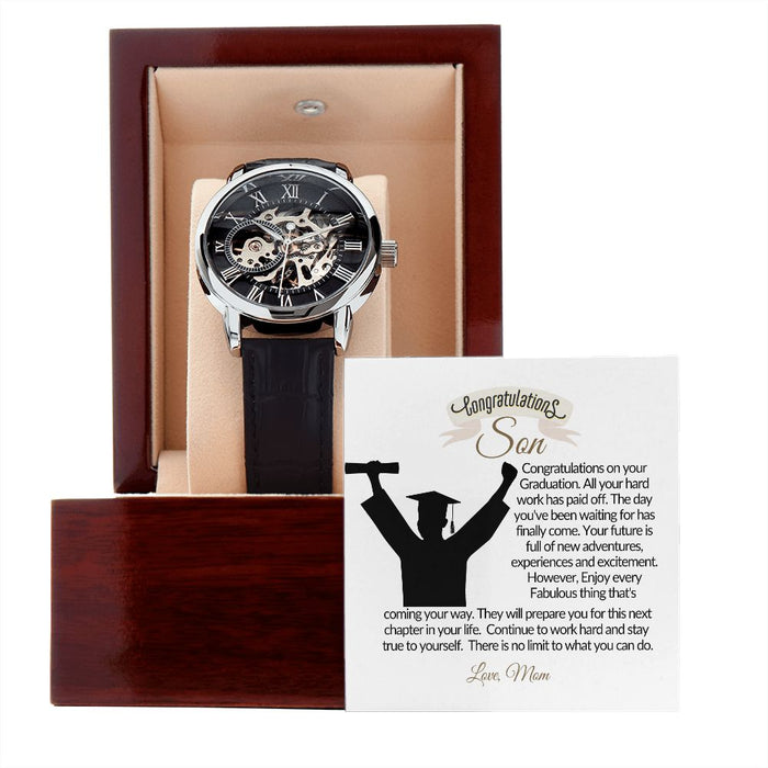 Congratulations Son-Proud-Black Chronograph Watch