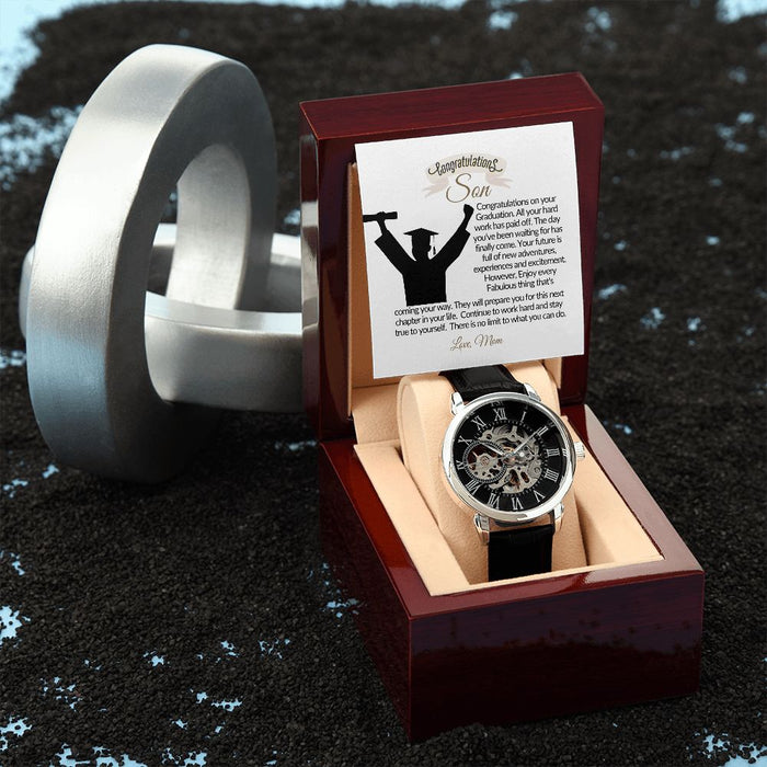 Congratulations Son-Proud-Black Chronograph Watch