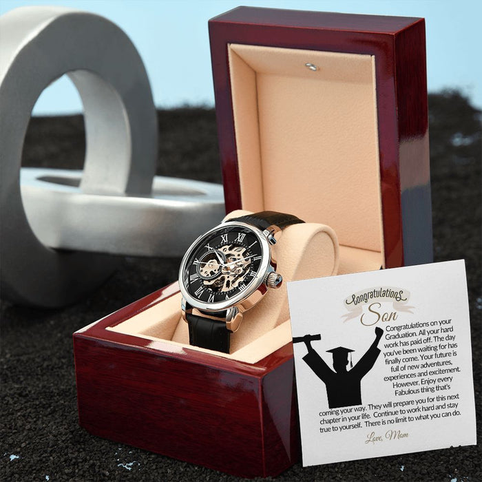 Congratulations Son-Proud-Black Chronograph Watch