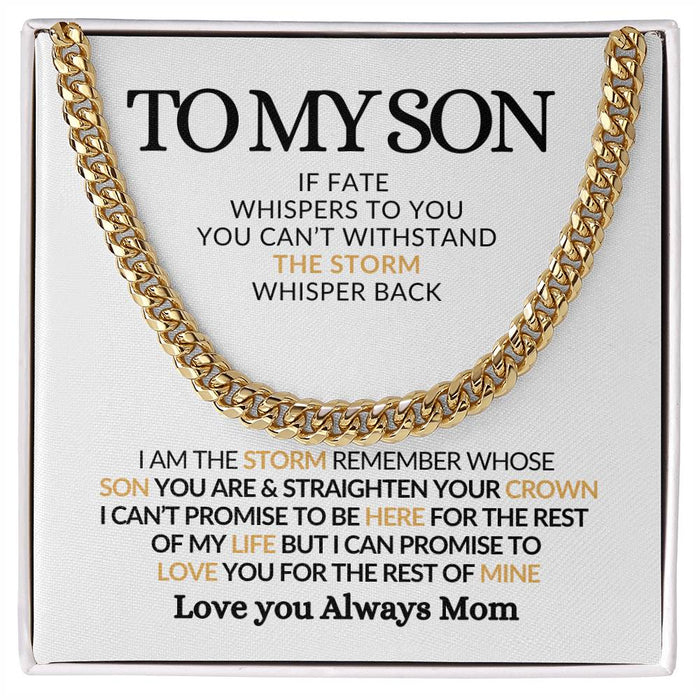 Cuban Chain Necklace for Son - If Fate Whispers - Men's Jewelry Gift