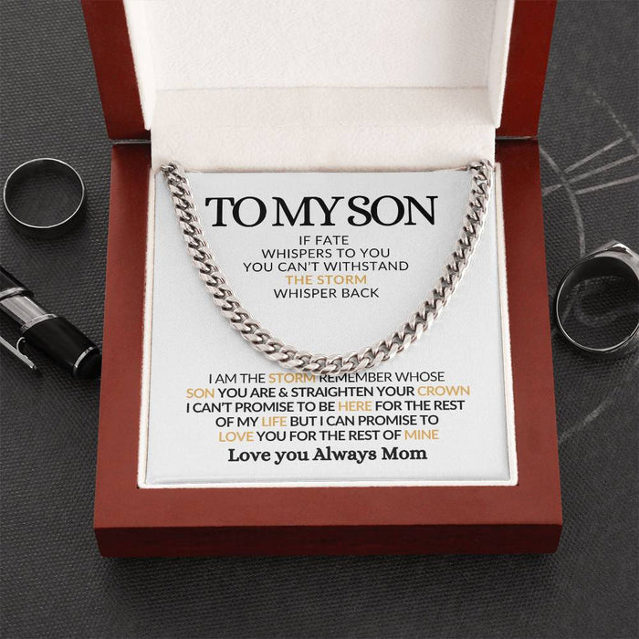 Cuban Chain Necklace for Son - If Fate Whispers - Men's Jewelry Gift