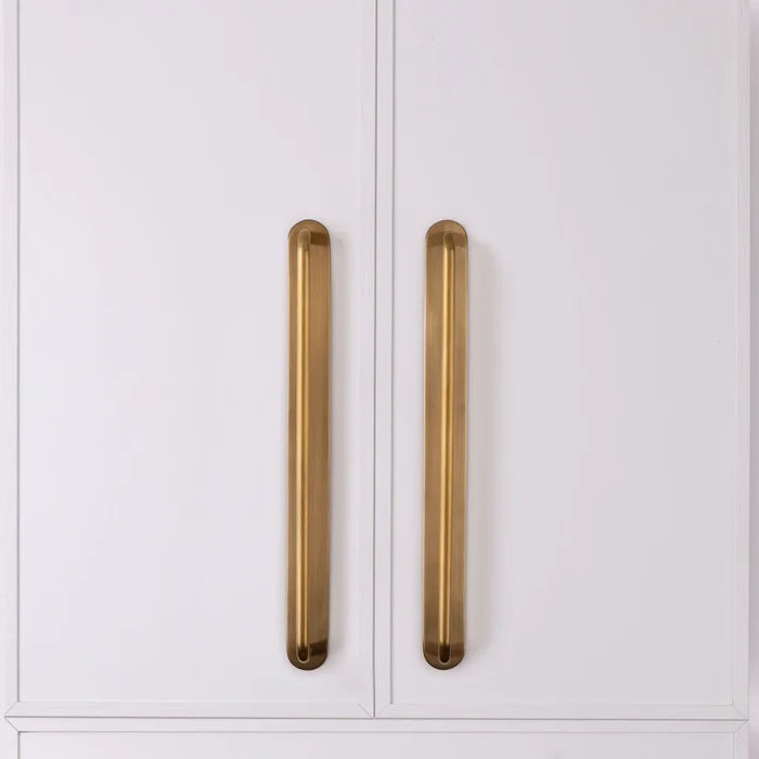 Curved Appliance Pull Backplate - Acid Wash Brass by Hepburn