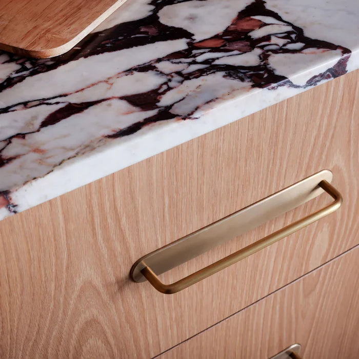 Curved Handle Backplate - Acid Wash Brass by Hepburn