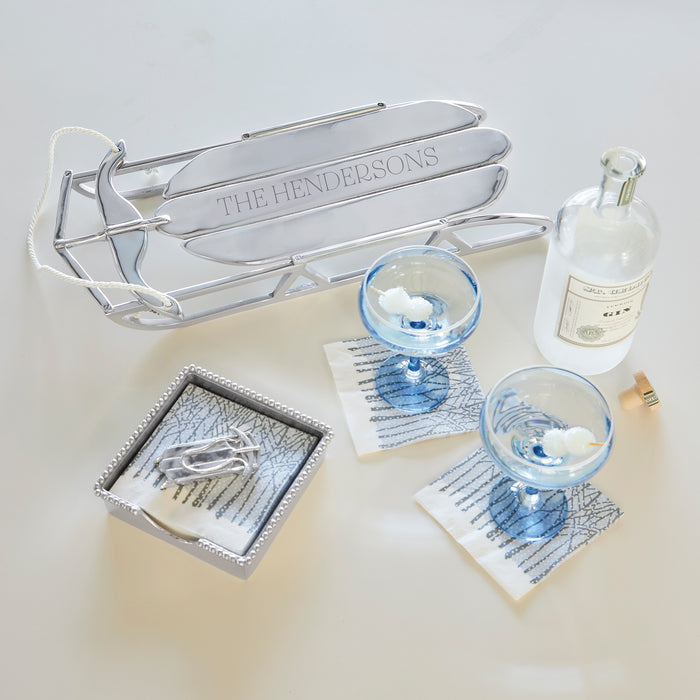Double Runner Sled Beaded Napkin Box Set