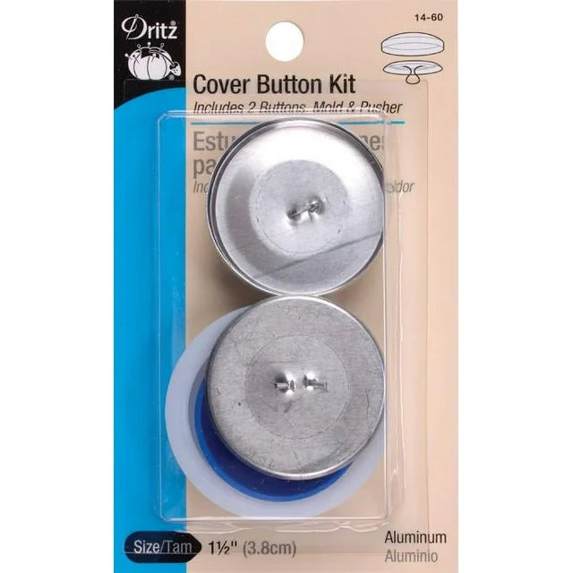Dritz Cover Button Kit Size 1 1/2", Aluminum