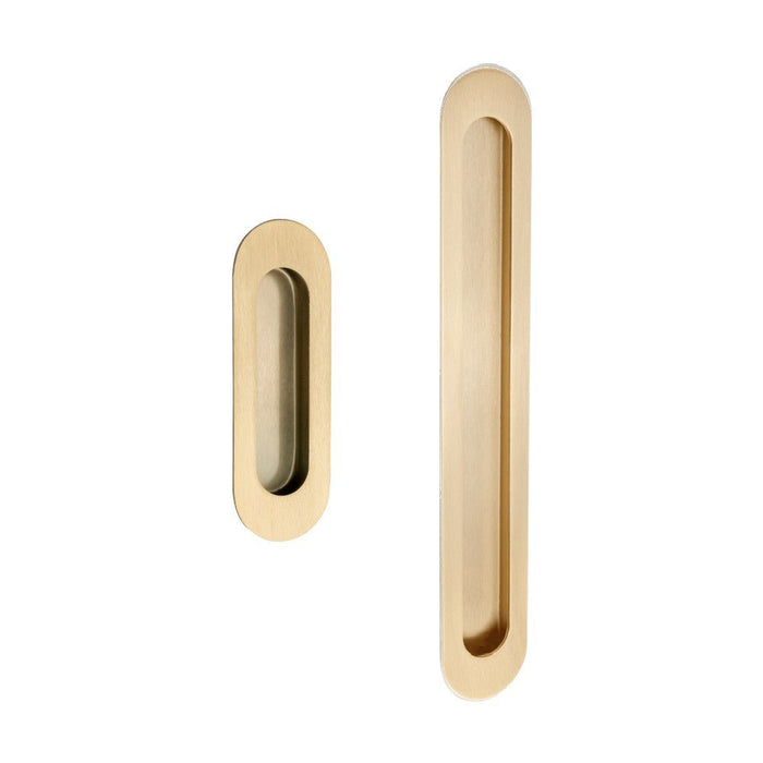 Duke Oval Flush Pull - Satin Brass - Entry - Point - 5241.SB - Zanda
