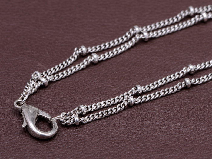 Enamel Double Chain Style Bird Necklace With Locking Clasp