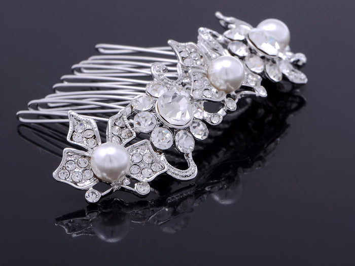 Encrusted Pearl Butterfly Hair Comb